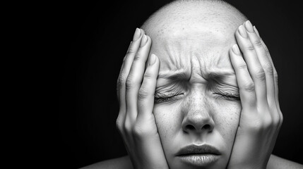 A woman expressing deep emotional distress in a dark space