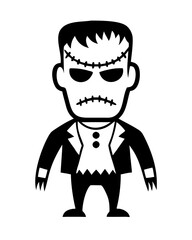 Vector Halloween Frankenstein Monster Icon Transparent Background