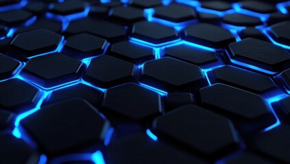 Obraz premium Abstract Geometric Pattern with Blue Glowing Lines