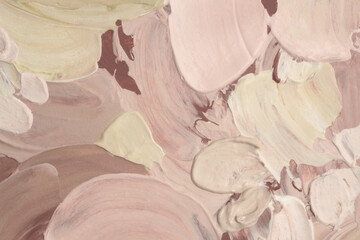 Abstract beige pastel color modeling clay and acrylic painting wall. Canvas relief hand drawn blot...