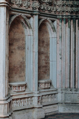 Fototapeta premium bricked up windows in a gothic castle 
