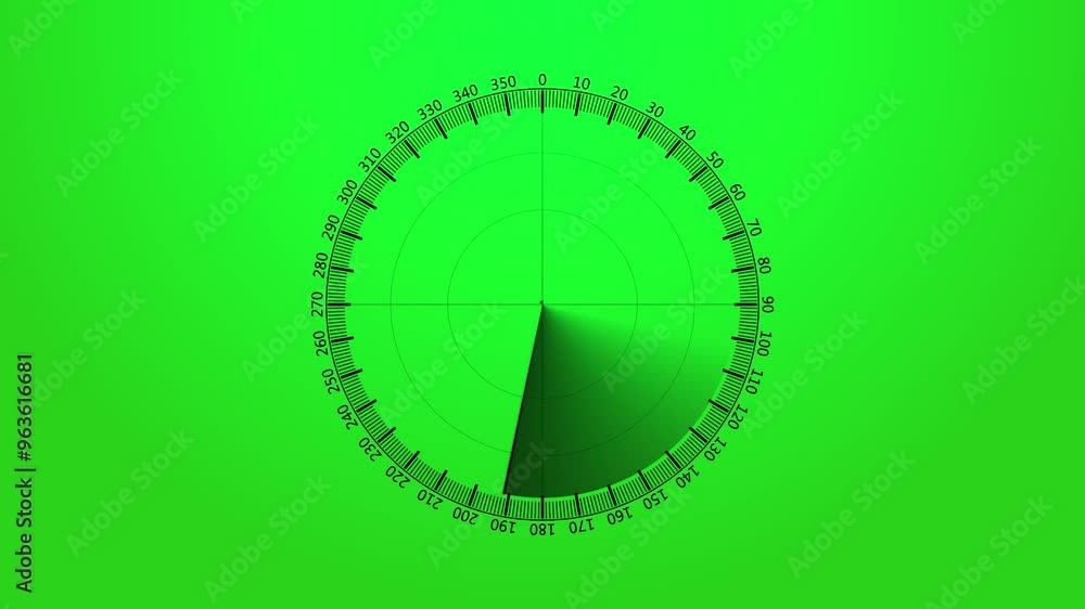 Poster signal transmitted radar. glow green background with navigation radar. animation on the moving navig
