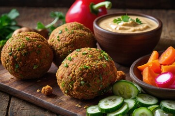 Falafel and Hummus Dish Ai Generated