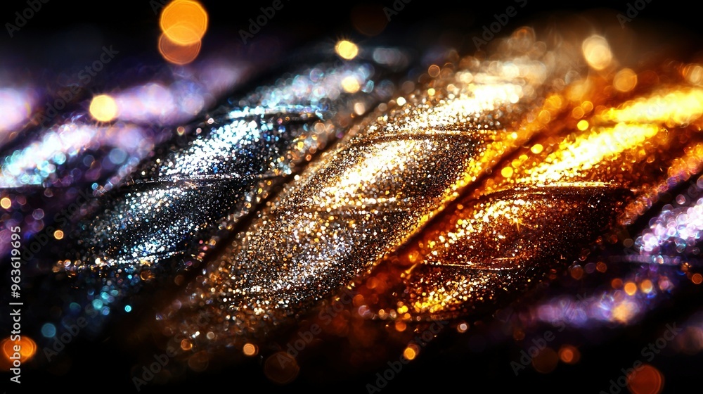 Poster a sharp close-up of a polished surface, with a clear image of a leaf in the foreground and a hazy ba