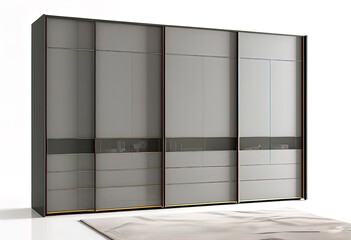 Modern Sliding Wardrobe for Space-Saving Storage isolated on a white background