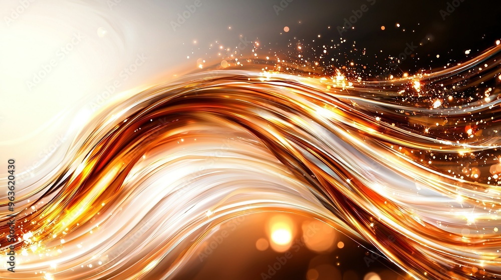 Poster a close-up image of a wave of light on a monochromatic background, with a hazy light emanating from 