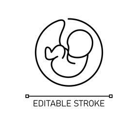Obraz premium Embryo Child icon vector editable stroke