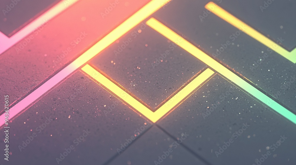 Poster close-up of a computer keyboard with a clear image of a square and rectangular design