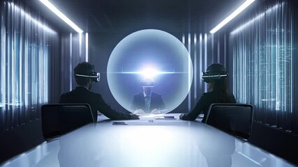 Futuristic Conference Room with advanced VR for better collaboration - Powered by Adobe