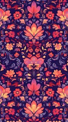 Flowers, Florals, Shapes, Waves, Leaves, Red and Purple, Texture, Pattern Background, Wallpaper, Cover and Screen for Smartphone, PC, Laptop, 9:16 and 16:9 Format