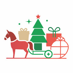 Christmas Design Illustration with Gift card