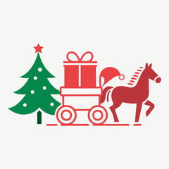 Christmas Design Illustration with Gift card