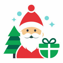 Merry Christmas with Santa Claus T-Shirt Design Illustration