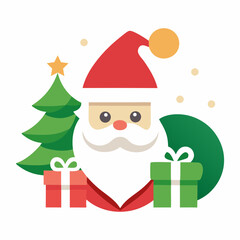 Merry Christmas with Santa Claus T-Shirt Design Illustration