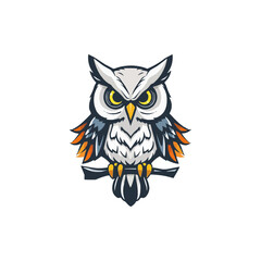 owl vector mascot logo illustration. sharp eye intelligent educational owl. white background owl editable vector file for badge, emblem and tshirt printing..