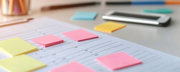 Close-up of a digital calendar with reminders and notifications, multitasking, time management tools