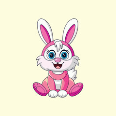 Adorable Sitting Bunny Vector Illustration
