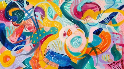 Abstract Canvas with Vibrant Colors and Bold Strokes