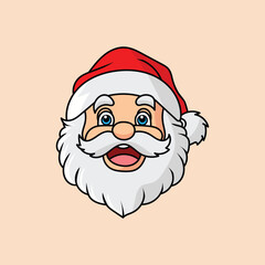 Festive Santa Claus Head Vector Design for Christmas