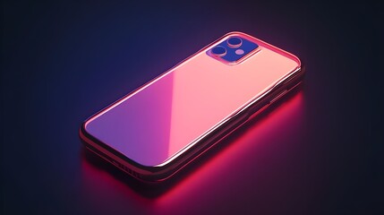 Artistic 3D phone icon with a polished, glossy surface finish image