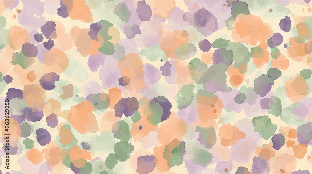Aufkleber this seamless watercolor pattern features abstract spots in a harmonious blend of pastel colors, cre