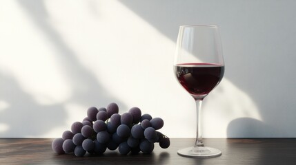 Red Wine and Grapes