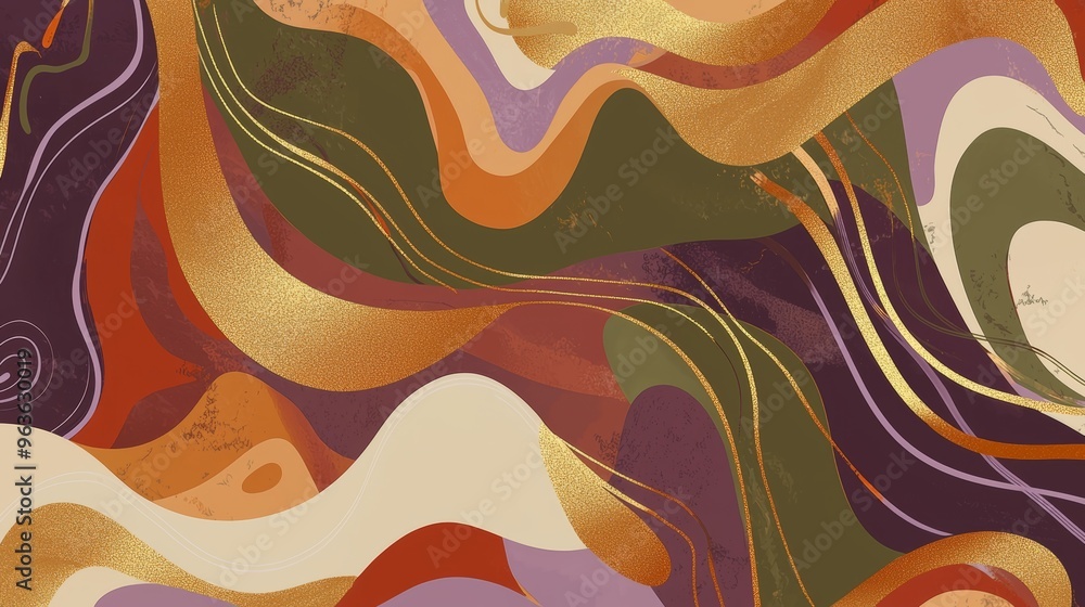 Poster step into a world of modern abstract beauty with this stunning background featuring golden lines flo