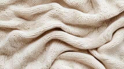 Knitted Fabric Texture Background   Soft Cream Beige Wool Pattern