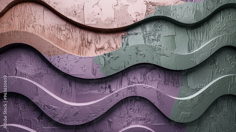 Aufkleber abstract background showing a close up view of a textured wall with a wavy design in different shade