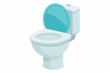  White toilet silhouette black color on white whit vector art illustration