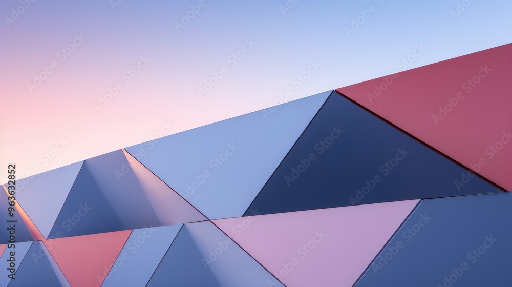 Poster a colorful abstract background with geometric shapes and a gradient sky. the image is perfect for us