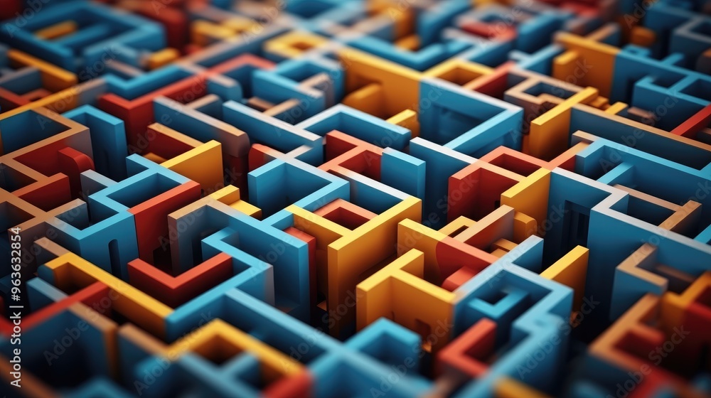 Poster a colorful abstract background of geometric shapes. the shapes are arranged in a complex pattern, cr