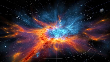 Obraz premium A stunning cosmic explosion fills the frame with vibrant colors and intricate details.