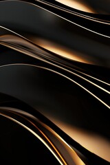 A black and gold image with a wave pattern. The image is abstract and has a sense of movement