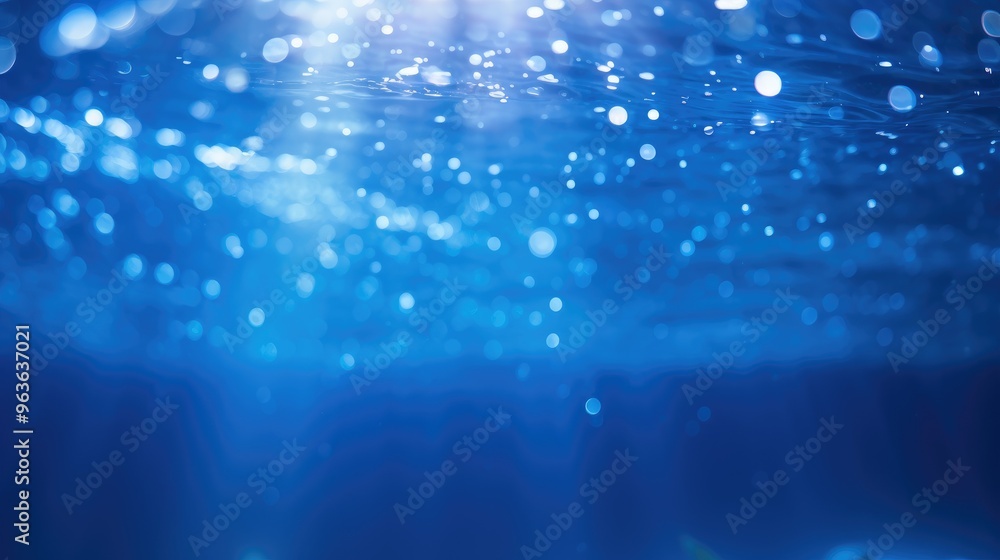 Poster abstract blue background with bokeh lights. perfect for a variety of design projects.