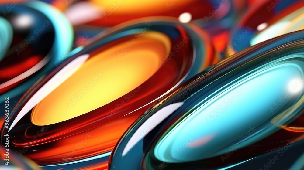 Poster abstract colorful background with vibrant colors and smooth curves.