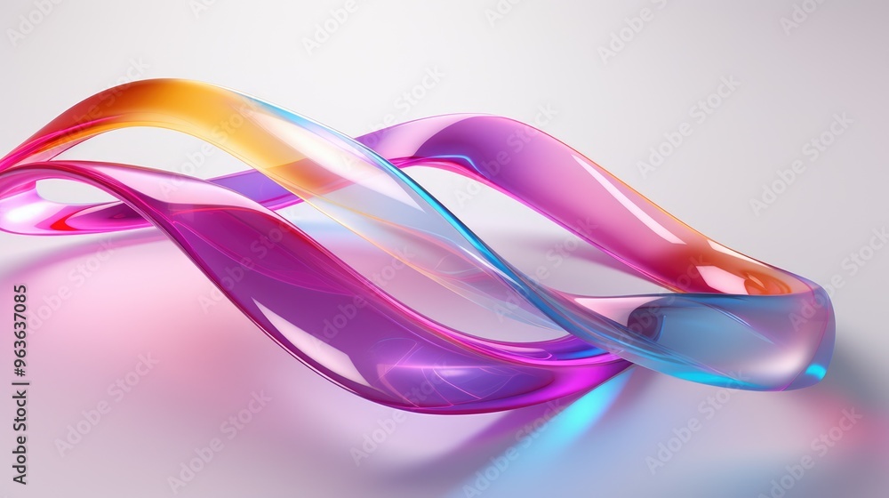 Poster abstract colorful wave with a glossy finish. this image is perfect for use as a background or design