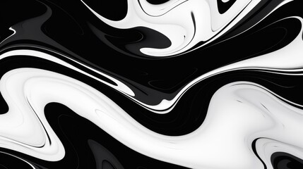 Abstract black and white liquid swirl background.