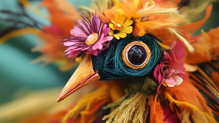 Kiwi Bird Oil Painting, Surrealist Art, Texture, Pattern Background, Wallpaper, Cover and Screen for Smartphone, PC, Laptop, 9:16 and 16:9 Format