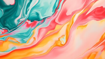 Fototapeta premium Oil Painting Colorful Waves and Shapes, Texture, Pattern Background, Wallpaper, Cover and Screen for Smartphone, PC, Laptop, 9:16 and 16:9 Format