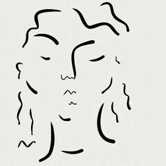 face icon woman line illustration 