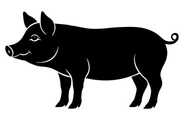 silhouette of a pig
