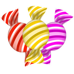 Fototapeta premium colorful candy with stripes, lines, swirls wrapping paper. Sticker. Chocolate peppermint isolated on transparent background. PNG 