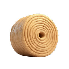 A roll of soft, light-colored material perfect for crafting, decorating, or texture applications in design projects. 3d render