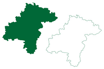 Bemetara district (Chhattisgarh State, division, Republic of India) map vector illustration, scribble sketch Bemetara map