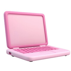 A stylish pink laptop with a sleek design, perfect for creative work and modern technology. 3d render