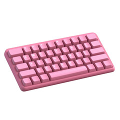 A stylish pink keyboard designed for modern desktops, perfect for adding a pop of color to any workspace or gaming setup. 3d render