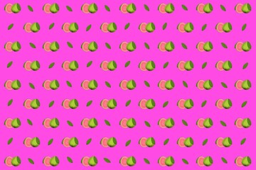 seamless background fruit, seamless pattern, seamless pattern with guava, illustration of fruits, fruit, pink background, wallpaper, fruit background, food, pink, guava