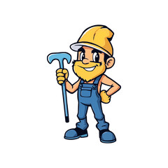 Cleaning Services logo design mascot illustration. cartoon face cleaning logo.