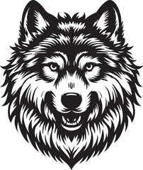 wolf head vector art illustration